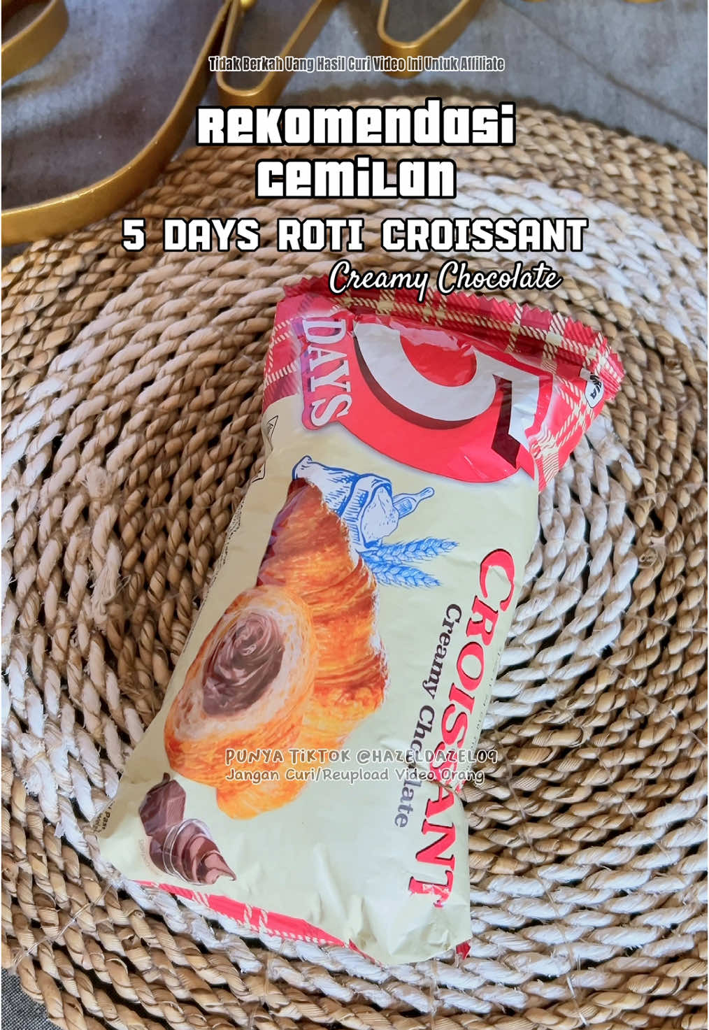 Rekomendasi Cemilan 5 Days Roti Croissant Creamy Chocolate #5days #5dayscroissant #cemilan #makananringan #snack #cuantanpabatas #wibgajian #paydaysale 