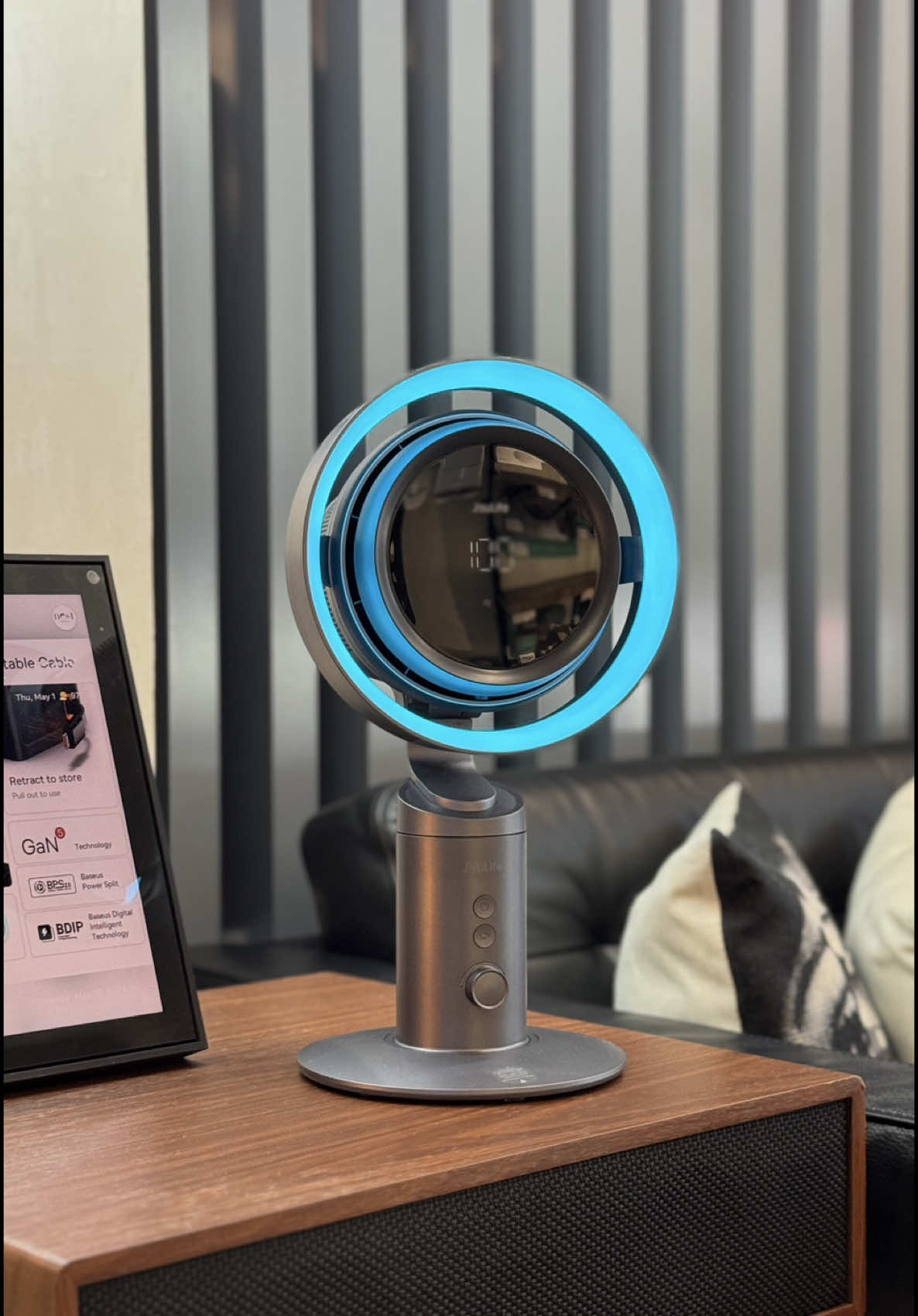 Your All-in-one Desk Essential Jisulife Table Fan Pro3 Features: 3-in-1 Turbo Desk Companion - Stay cool, breathe cleaner air, and set the mood—all in one sleek device. This fan combines high-speed airflow, H11 HEPA air purification, and customizable RGB lighting for your desk, office, or bedroom. Powerful Turbo Boost with Precision Control - Experience instant cooling with a storm-level 5.6m/s airflow. Fine-tune comfort with 100 adjustable speed settings (1%–100%) designed for ultra-quiet and energy-efficient performance. Advanced Air Circulation & Filtration System - Equipped with an H11-grade HEPA filter, it efficiently traps airborne particles to improve indoor air quality. The multi-layer filtration system keeps your environment fresh and breathable. Long-Lasting Battery with Fast Charging - Powered by a 10,000mAh rechargeable battery, enjoy up to 16 hours of cordless cooling at low speed. Recharge fully in just 2.5 hours with 18W USB-C fast charging—even while in use. Smart 3D Oscillation & Flexible Tilt - Adapt airflow to any situation with 45°, 90°, or 120° oscillation modes. Tilt upward 30° or downward 15° for personalized cooling at your desk, bedside, or anywhere in between. Specifications: Brand: Jisulife Fan Type: Table Fan Power Source: Battery Powered Fan Speed: Up to 100 Air Speed Revolution: 37,000 RPM Battery Capacity: 10,000mAh (Rechargeable) Battery Life: Up to 16 hours (at low speed) Charging Time: Approximately 2.5 hours (via 18W USB-C fast charging) Light Type: LED Recommended Room Types: Kitchen, Living Room, Bedroom, Home Office, Study Room Special Features: Portable, LED Light, Timer, Adjustable Tilt, Oscillating Recommended Uses: Ventilation, Cooling, Air Circulation Item Weight: 5.72 lbs Product Dimensions: 7.28” D x 6.78” W x 13.19” H.                                           #TheNestManila #BudolWonderland #BudolFinds #fyp #ForYou #Jisulife #JisulifeTableFanPro #TableFan