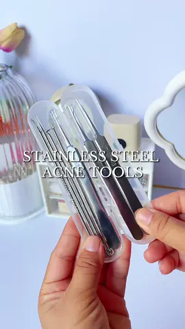 Stainless Steel Acne Tools, Blackheads & Whitehead removable kit #jessbustaleña #acnetools  #blackheadsremoval #whiteheadsremoval #acnekit  DISCLAIMER: Price and Product deals may change after the video is published. The creator is not liable for any change after the video is published. Price may vary, product may change. Any change on product the product may happen.