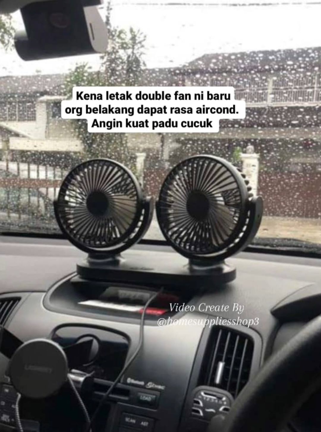 BuzzTech USB Car Fan Truck Fan Air Conditioning 3 Speed USB Fan Dual Head 360°Rotating Silent Mini Car Fan 汽车风扇 USB风扇