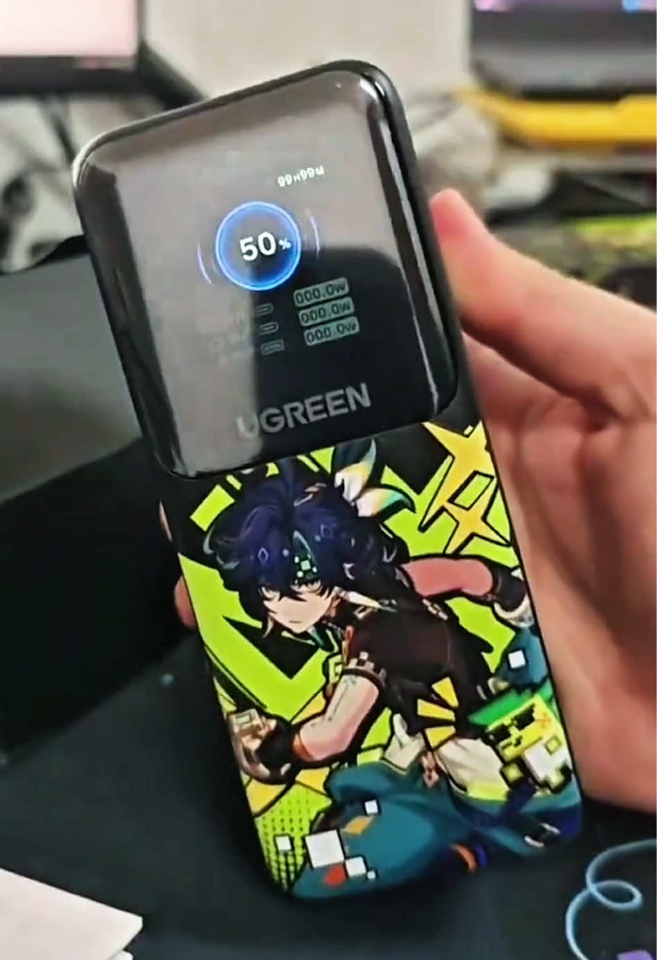 Sạc dự phòng Nexode Power, Genshin Impact X UGREEN, Phiên bản giới hạn, 20000mAh 130W, Genshin Impact Edition, Sạc dự phòng Nexode. Pin cầm đầm tay chắc chắn hiển thị công suất chuẩn xác, sạc ra sạc vào rất nhanh. Điện thoại mình 5000mah sạc full thì mất khoảng 30%pin #pinduphongugreen20000 #minhshop #xuhuong 