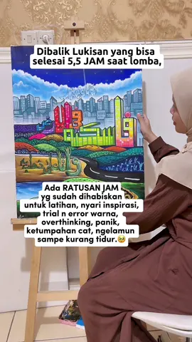 Realita pelukis lomba. Latihan udah kayak mau ujian nasional 😂 #kaligrafi #kaligrafikontemporer #lukisankaligrafi #lukisan 