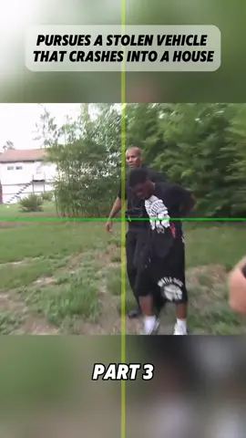 pursues a stolen vehicle that crashes in to a house part 3 #policeofficer #pursuit #copusa #policeactivity #copstvshow #copsoftiktok #trendingvideo #foryoupages #fbyyy