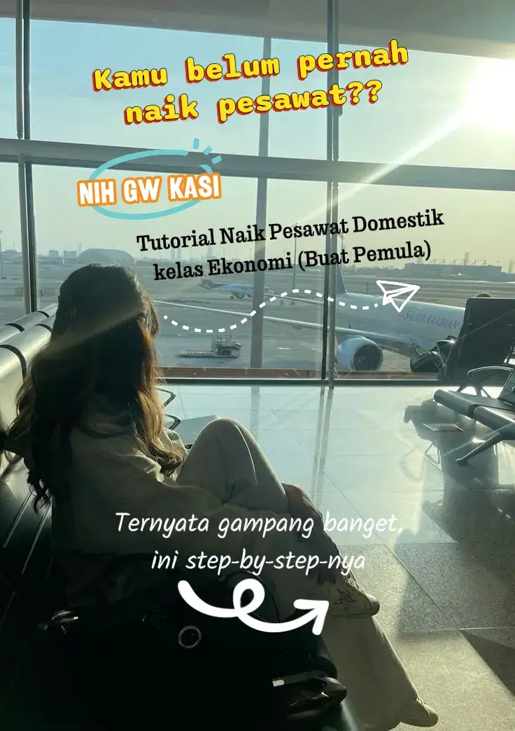 Masih bingung cara naik pesawat pertama kali? Ini tutorial versi simple-nya! Bermanfaat banget buat yang baru pertama kali naik pesawat domestik. Jangan panik, ikuti aja langkah-langkah ini! #tipstravel #naikpesawatpertamakali #traveldomestik #howto #tutorials #flight #pesawat #for #fypage #fyppppppppppppppppppppppp 