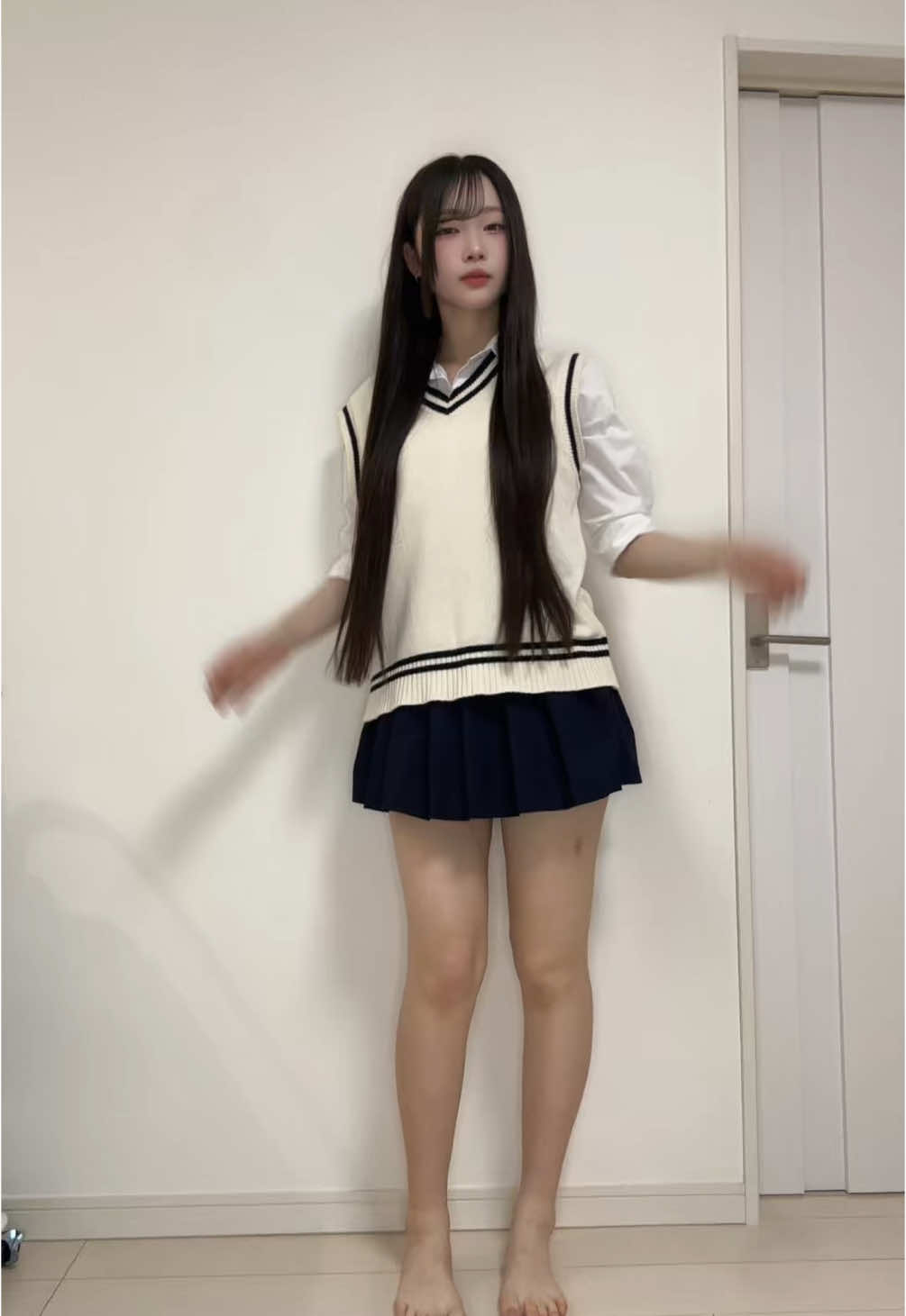 これでも10分くらい練習しました😹 #10 #中3 #制服 #ダンス下手 #JENNIE 