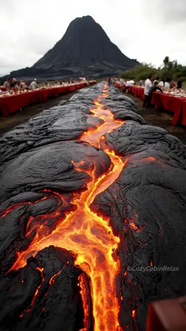 The World’s Hottest Dinner Spot? | Volcano Banquet 🌋#aiart 