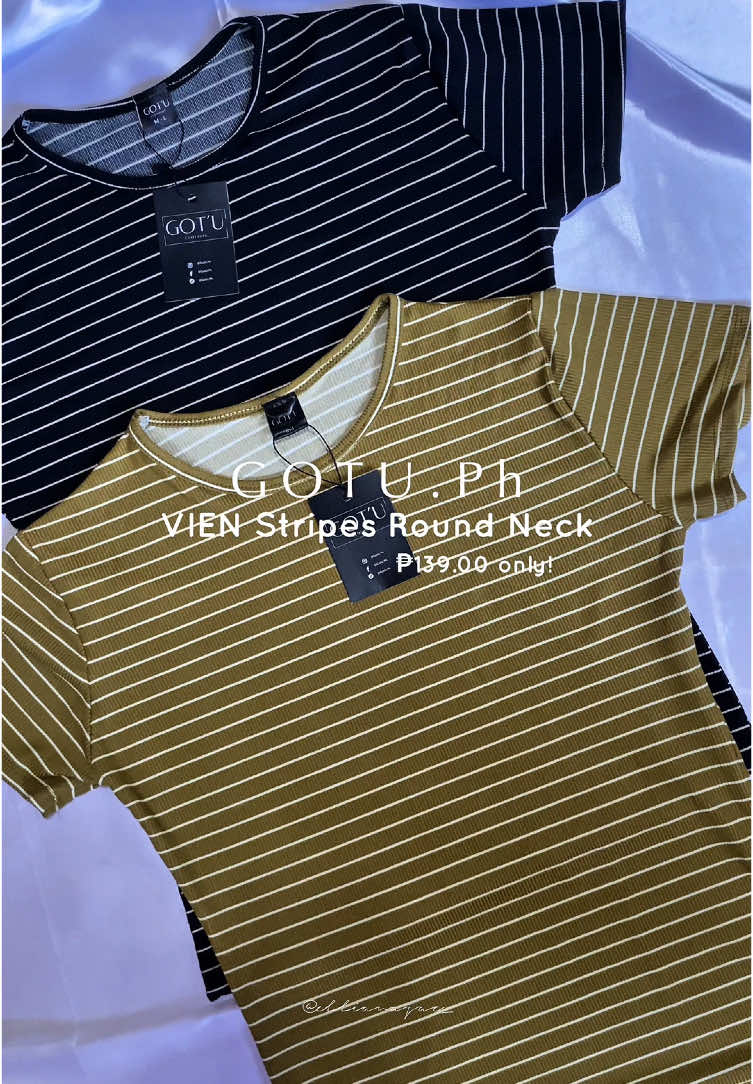 Vien Stripe Round Neck 🖤✨ #stripeshirt #GOTU #stripeshirtforwomen #tshirtforwomen 