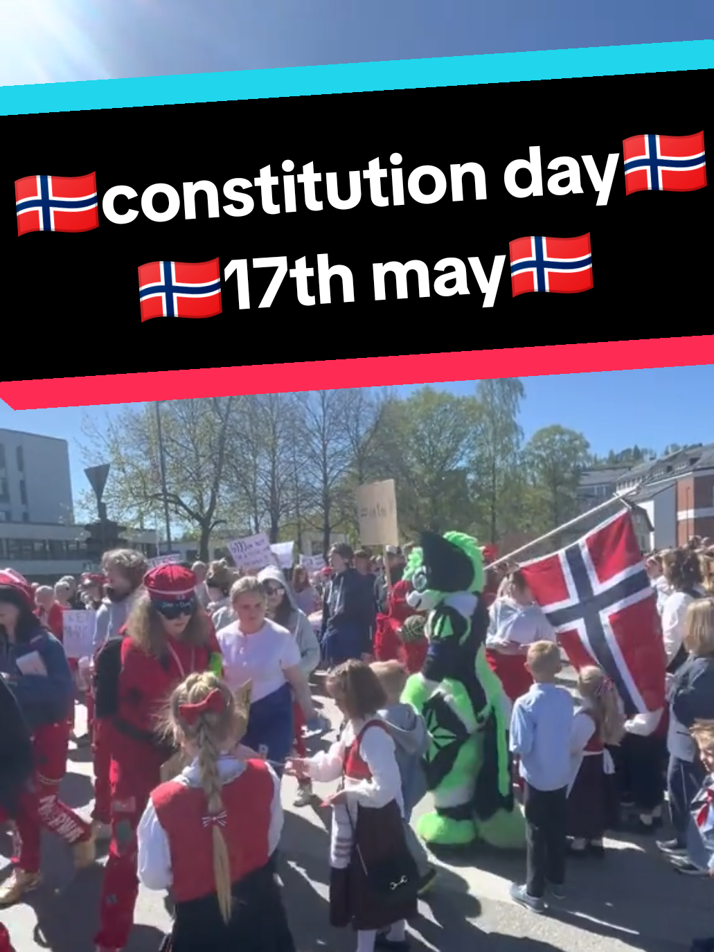 🇳🇴Happy Constitution Day Norway!🇳🇴 🇳🇴Here is me fursuiting and crashing the parade in 2022 xD 🇳🇴 #17mai #gjøvik #norway #norge #furry