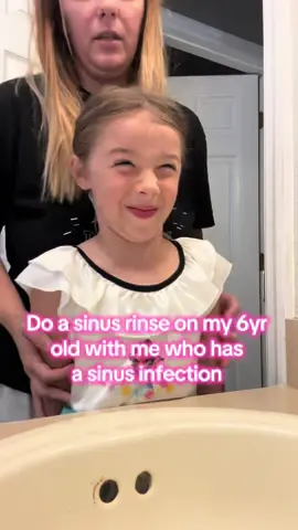 Sinus rinse on my 6 year old who has horrible allergies and a sinus infection #netipot #sinusrinse #sinusrelief #allergies #sinusinfection 