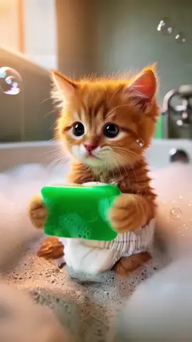 Kittea eats Soap 🙀🧼 #cute #cat #cartoon