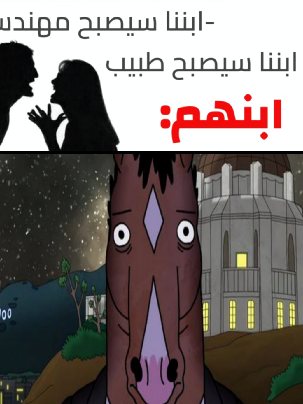 الاب : ابني سيصبح طبيباً الأم لا ابني سيصبح مهندسا  الابن أصبح Bojack horseman  #bojack #bojackhorseman #bojackhorsemanedit #bojackedit #series #life #peaple #ppl #edit #edits #fr #text #fypage #foryoupage❤️❤️ 