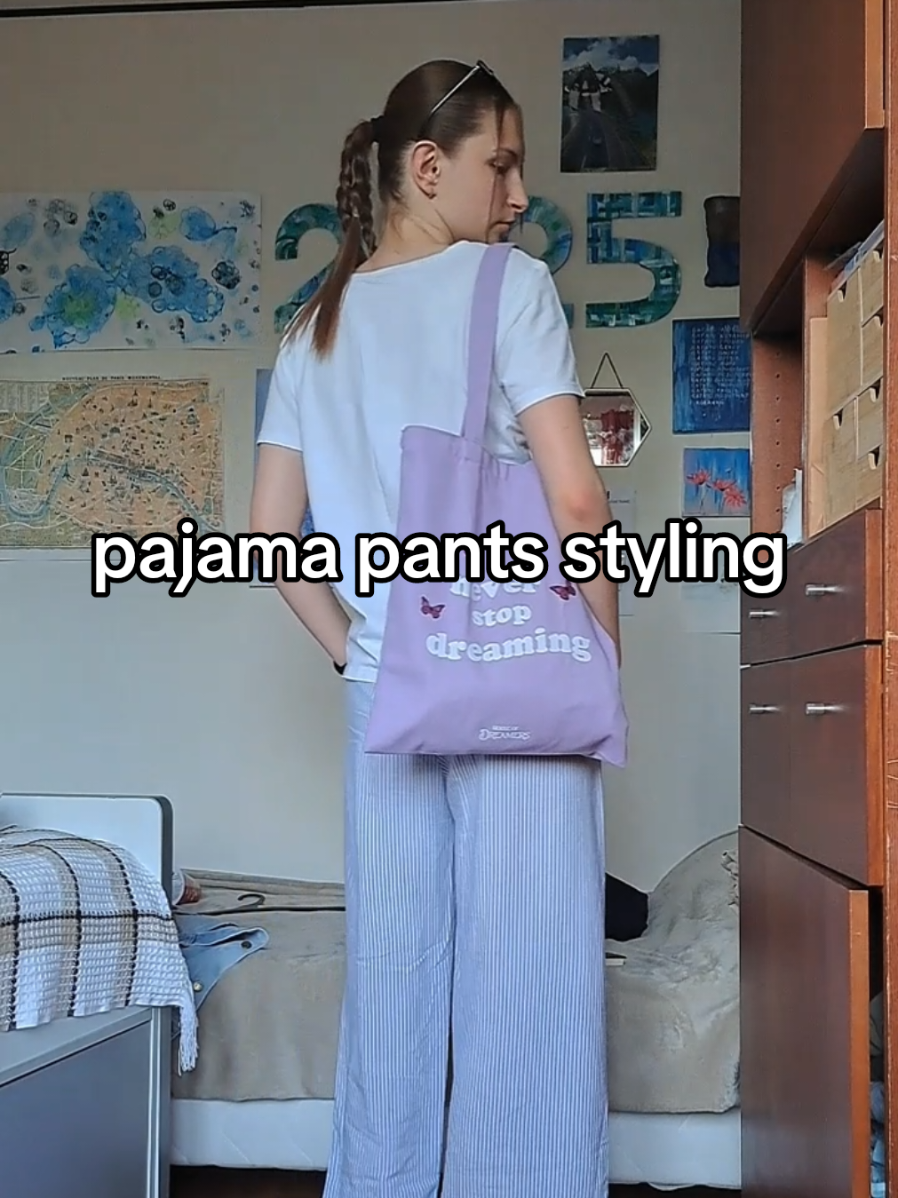 Just styled my striped pajama pants like they were a fashion statement... and my mom had thoughts. Honestly though? Kinda love the chill vibe. #pov , #momcomments , #pajamapantslook , #OOTD , #lazydayfit , #comfystyle , #stripedpants , #fashionexperiment , #chilloutfit , #casuallook   pajama pants outfit, street style twist, comfy chic, relaxed fashion, everyday style, homewear as fashion, striped look, effortless outfit, cozy aesthetic