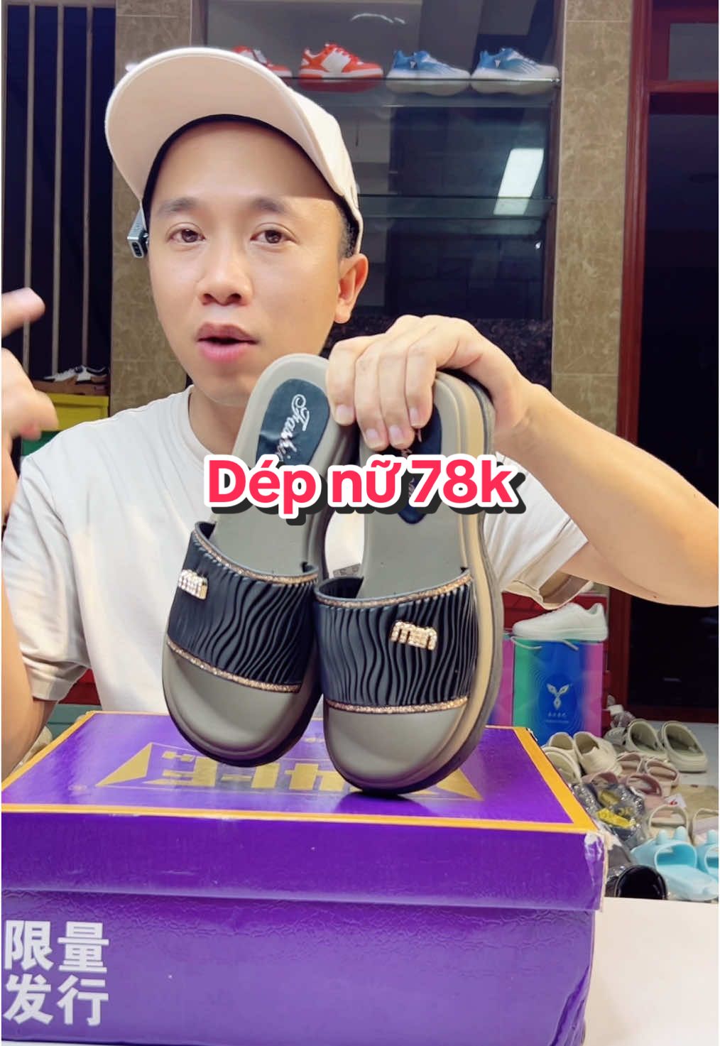 Dép quai ngang nữ xếp ly đính đá cực đẹp đế cao 4cm #manhgiay #manhbangiay #depnu #depthoitrang #depquaingang 