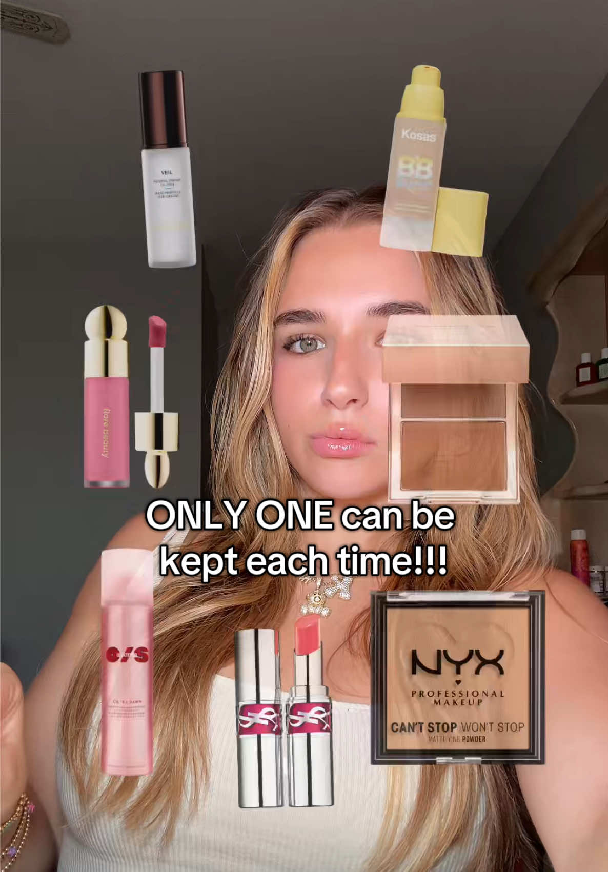 building a makeup routine but ONLY one can be kept each round!! #makeupfilter #makeupfilterchallenge #makeupfilters 