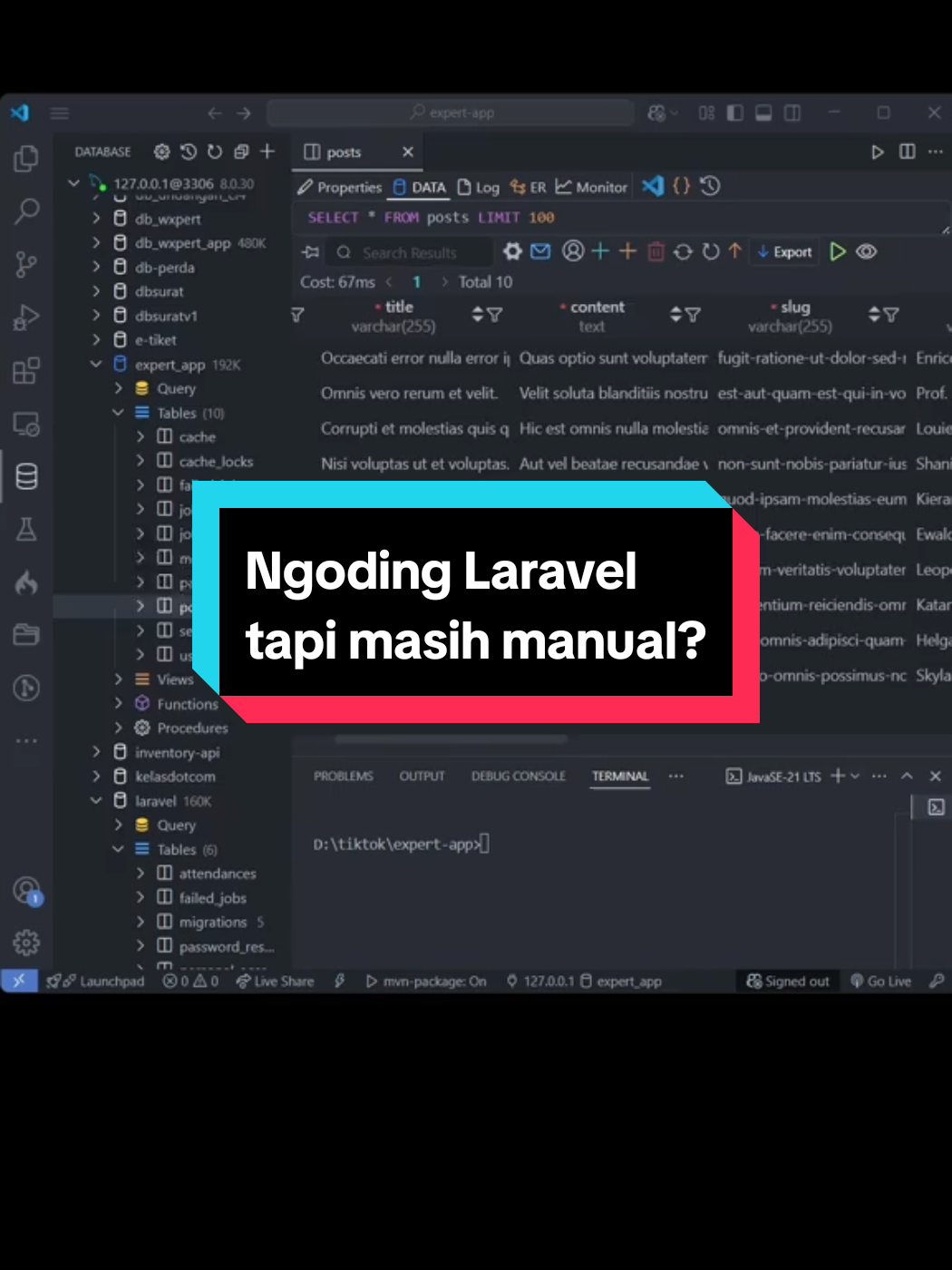 Ngoding Laravel  tapi masih manual? #fyp #foryou #foryoupage #newbie #webdeveloper #laravel #tiktokcoding #tipsandtricks #website #error #Coding #wxpert