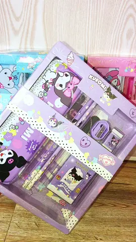 Sanrio Stationery Set 6 in 1 gift set for kids inclusion Pencil Case, Ruler, Pencils, Eraser, Sharpener and Crayons. #sanrio #sanriostationery #pencilcase #kuromi #kuromiandmymelody #kuromimymelodycinnamoroll #giftideas #giftset #kidsgiftideas #kidsgiftset #schoolsupplies 