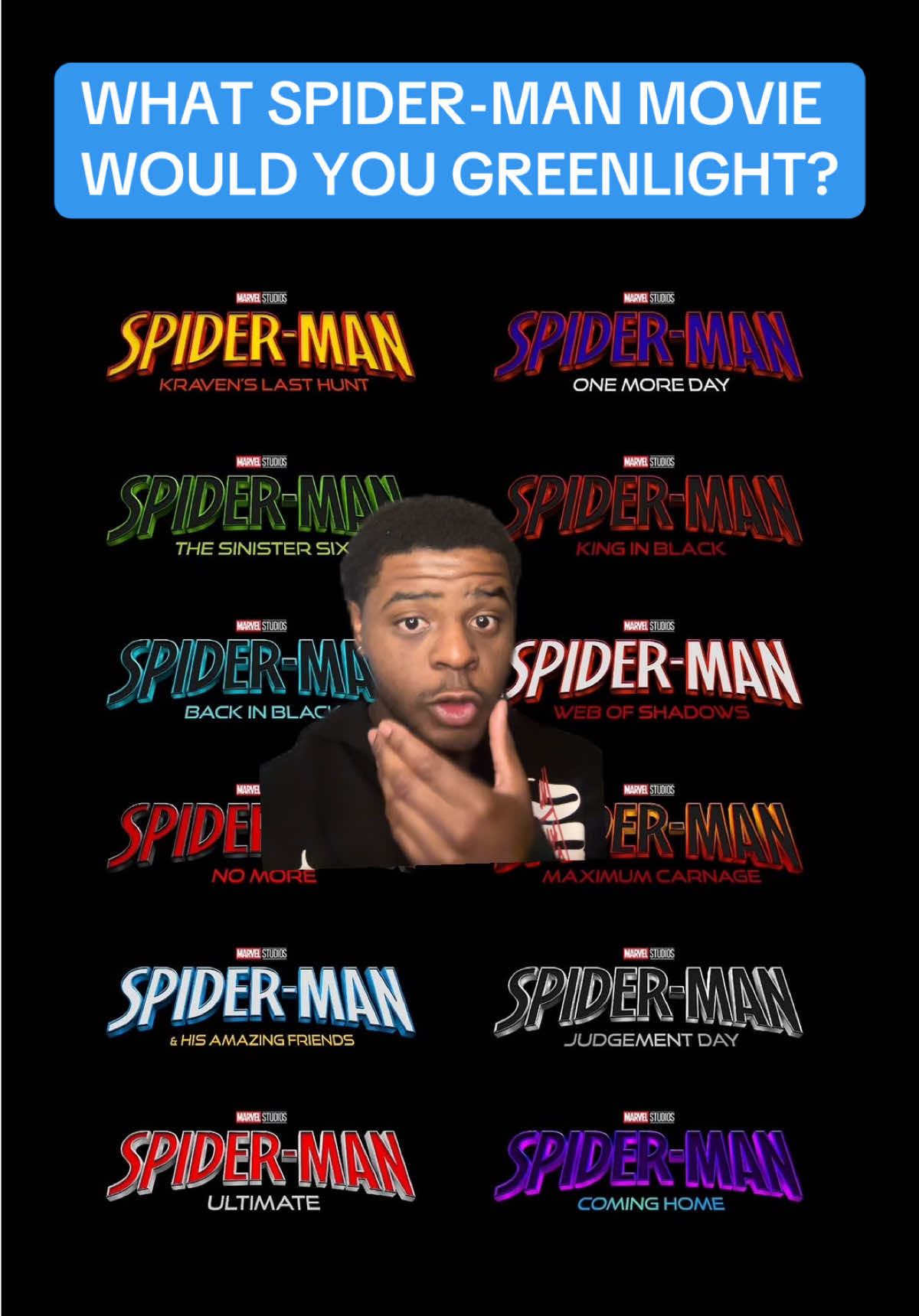 WHICH SPIDER-MAN MOVIE WOULD YOU GREENLIGHT? #spiderman #peterparker #mcu #marvel #spidermancomics #spiderverse #movies #milesmorales #gwenstacy 