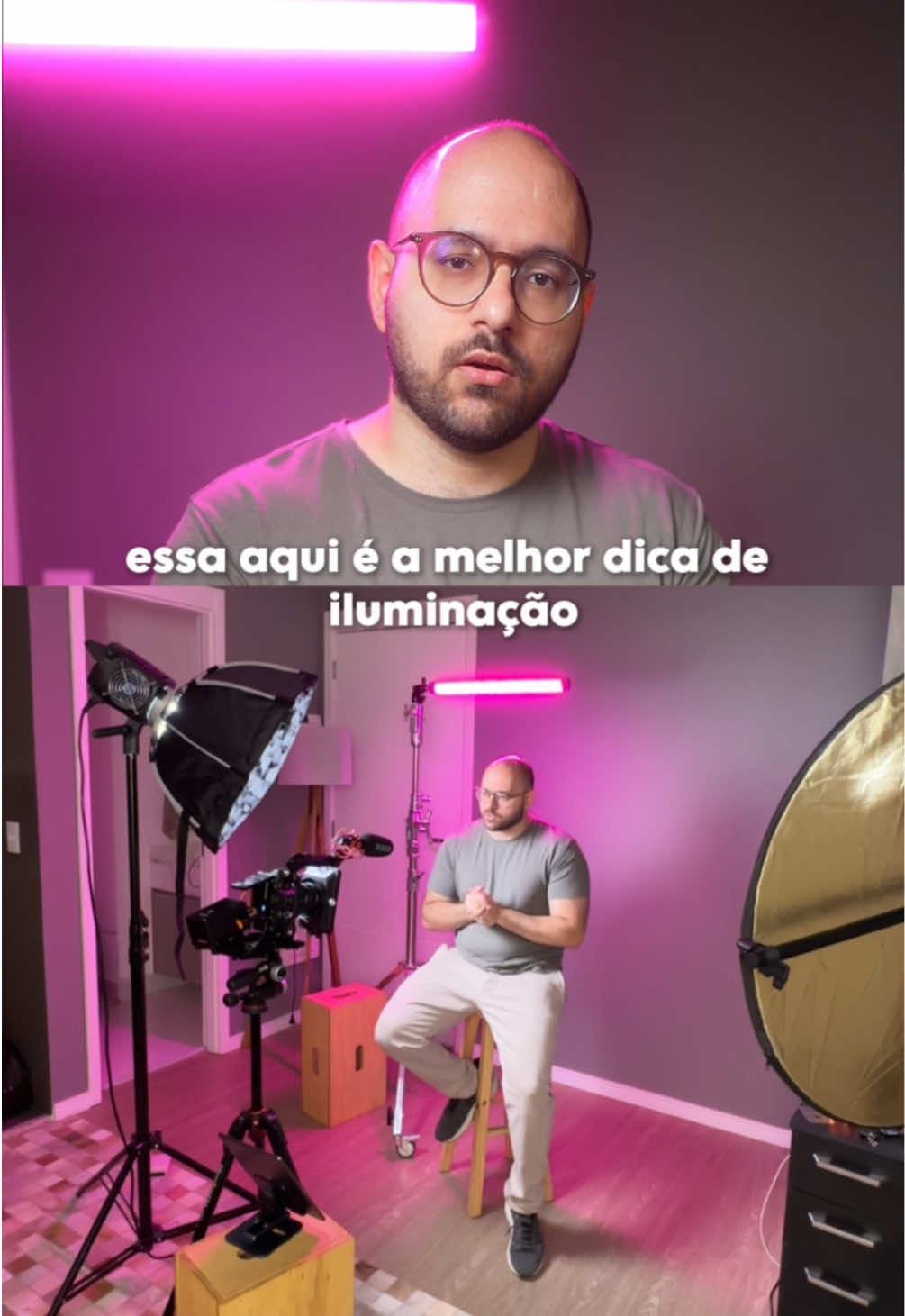 Ficou mais longo do que eu imaginava. Aqui vou te mostrar a iluminação para seus vídeos e explicar luz para conteúdo de maneira didática e honesta Mas se você tá com dificuldade de montar seu setup de iluminação, vê até o final e salva pra facilitar sua vida depois com a sua luz de conteúdo É a maneira mais objetiva e honesta que eu consigo explicar tudo isso de iluminação para conteúdo e vídeos. Espero que vcs gostem.