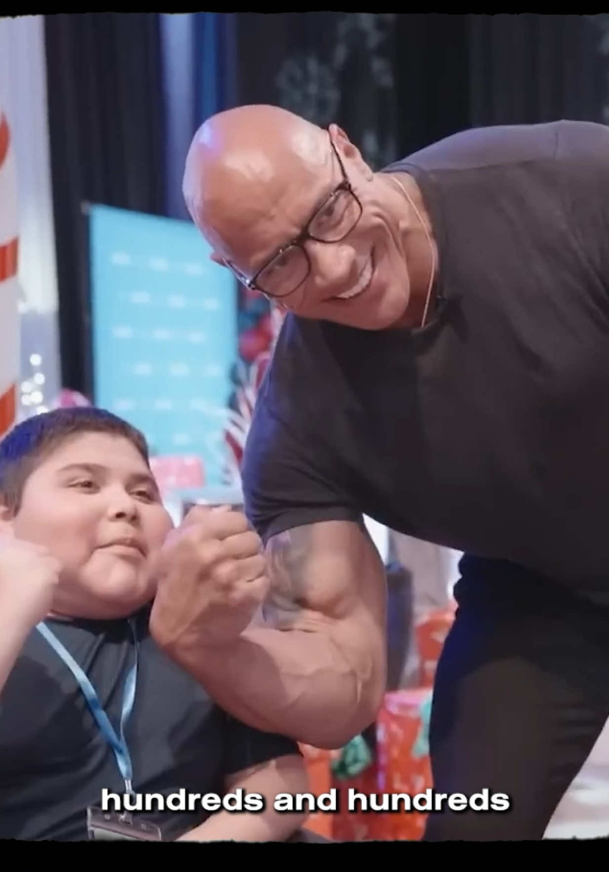 How bout this proof how life can sometimes come full circle? ⭕️💫❤️ I’ve had the privilege of granting hundreds and hundreds of kid’s wishes from @Make-A-Wish and every single one has changed my life every single time. And looking back to when I was a kid - my dad, Rocky Johnson was actually one of Make-A-Wish’s VERY FIRST WISH GRANTERS back in the 80’s. My dad was a very tough, no BS guy who wasn’t big on emotions. But when I saw him take this little boy, Bobby out of his wheelchair and hold him in his arms - I’d never seen my dad so loving, warm, caring and ATTENTIVE in my life. As a kid I remember thinking how surprised I was seeing my dad that warm and how cool it was to me, that my dad was a hero. But now as a man, I look back and think that the REAL HERO is that little boy Bobby, and my dad was LUCKY to have the honor of making little Bobby’s wish come true. I don’t have a ton of memories of my dad being so loving like this so it means a lot to me to relive this and this also reminds me of the power of MAKE A WISH. Thanks everyone for supporting Make-A-Wish, as I will always hold the foundation and ALL THE KIDS very close to my heart — I’ll leave you with one of my favorite quotes / It’s nice to be important, but it’s more important to be nice. Full ⭕️🙏🏾 shout out to @Jon Cruz for this amazing edit 🎞️🥃