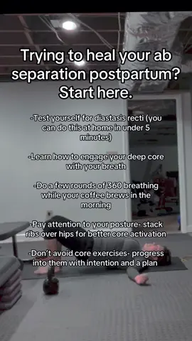 Grab my Diastasis Recti Rehab Workbook to learn how to test yourself and exercises to help you heal!  #diastasisrecti #abseparation #diastasisrectirecovery #diastasisrectiexercises #postpartumrehab #postpartumexercise 