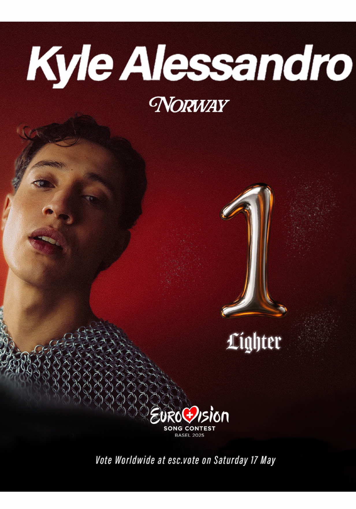 VOTE 1 TONIGHT ❤️‍🔥 #eurovision #kylealessandro #lighter #norway #basel #17may 