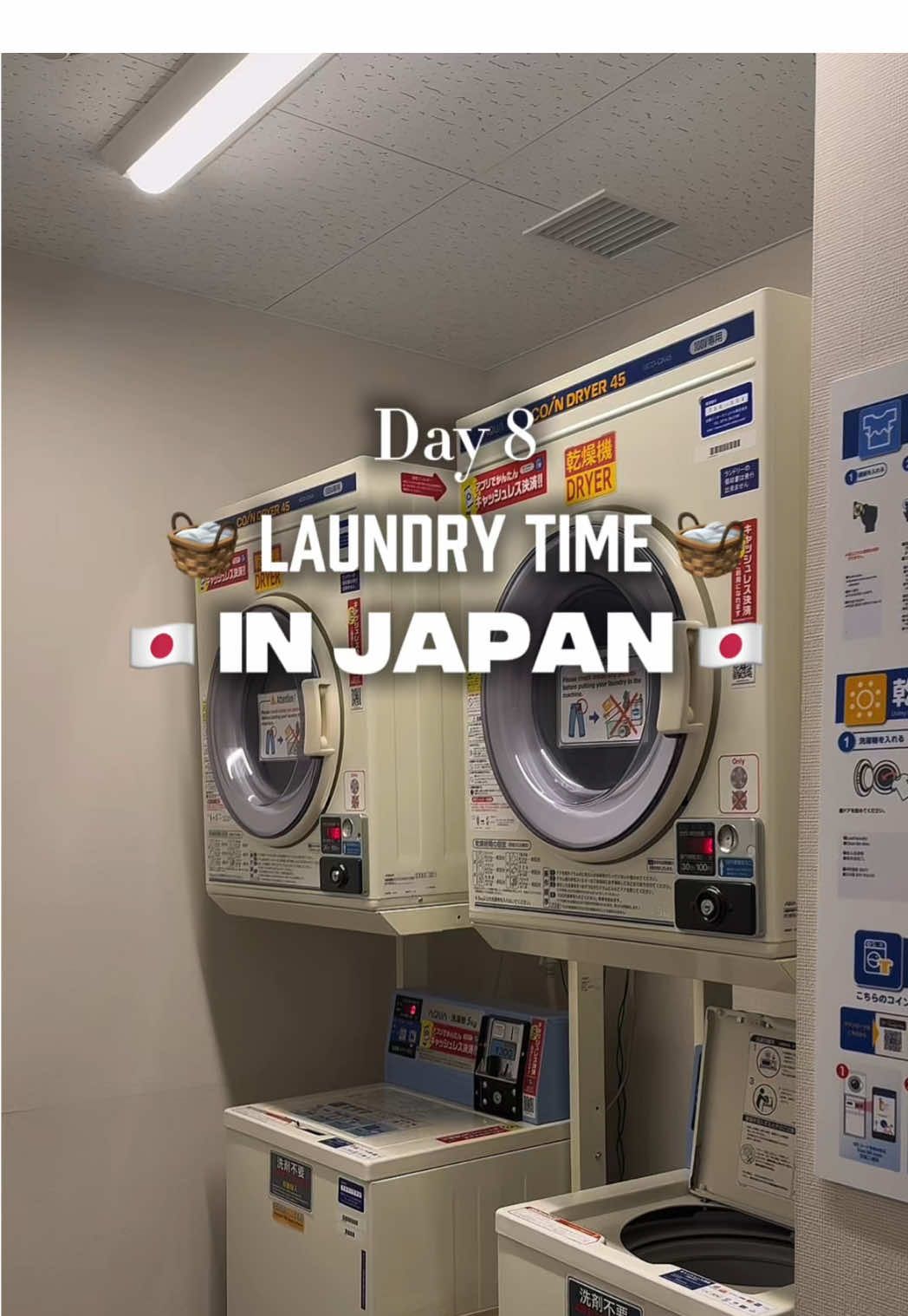 Day 8 I was running low on changes of clothes that I had packed for the trip so it was time to wash my dirty laundry at the hotels laundry machines!  Every ¥150 is $1.03 and with one ¥300 yen wash + 2 ¥100 yen drying cycles, the total was ¥500 yen which equaled $3.43! - #japan #travel #funfact #japantrip #fyp #foryoupage #4u