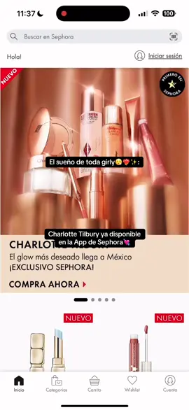 El sueño de toda girly: Charlotte Tilbury ya disponible en la app de Sephora México. 😮‍💨❤️‍🔥💖✨‼️