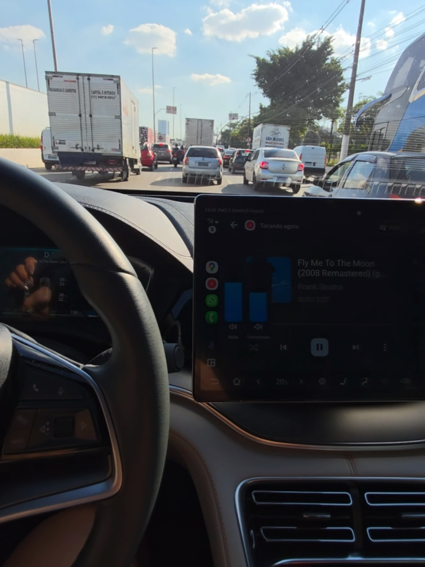 O que me faz não ligar para o trânsito de SP 😎 #franksinatra #byd #musica #songplus #flymetothemoon 