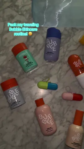 My traveling @Bubble Skincare routine! 🤩 Of course my Bubble Skincare goes wherever I go! All of these products are a MUST HAVE when i’m traveling! They help keep my skin clear & moisturized whenever I’m on the go! YOU can try #bubble & save some $$ with the link in my bio! 😉 @Bubble Insiders #bubbleambassador #skincareroutine #packwithme #fyp 