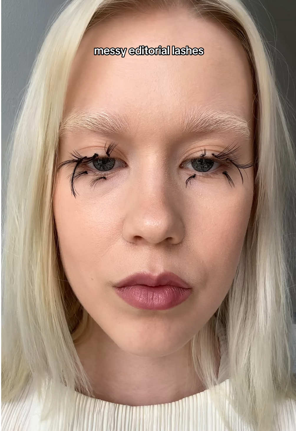 too weird or sort of a slay? idk yet #editorialmakeup #messymakeup #eyelashes #dolllashes #beauty 
