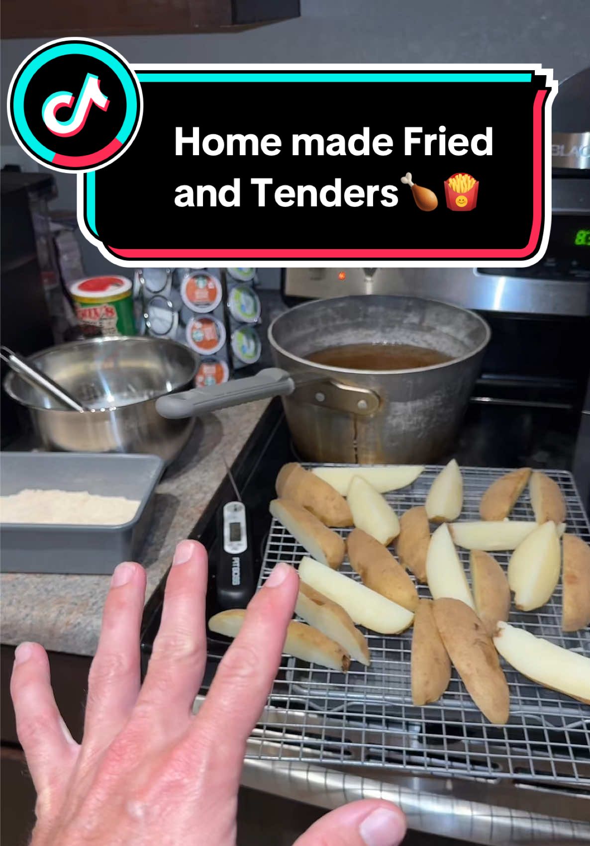 Simple homemade Chicken Tenders and potato Wedges!🤯🔥 SHARE this to a friend! lol  #Foodie #chopelasreviews #foodietiktok #FoodLover #cooking #chicken #fyp #fypシ 