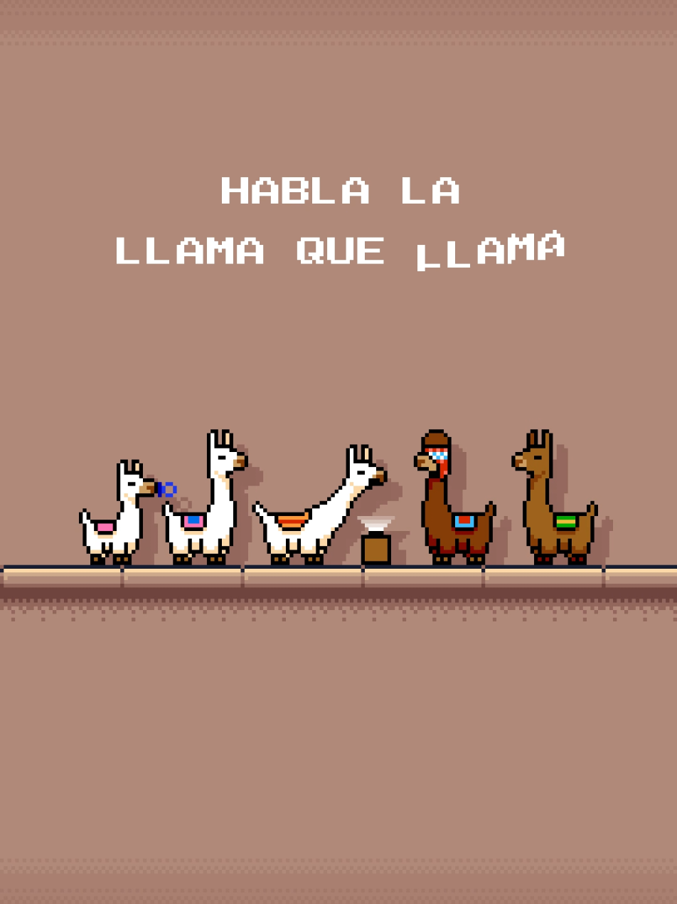 La llama que llama 🦙😄 #llama #pixelart 