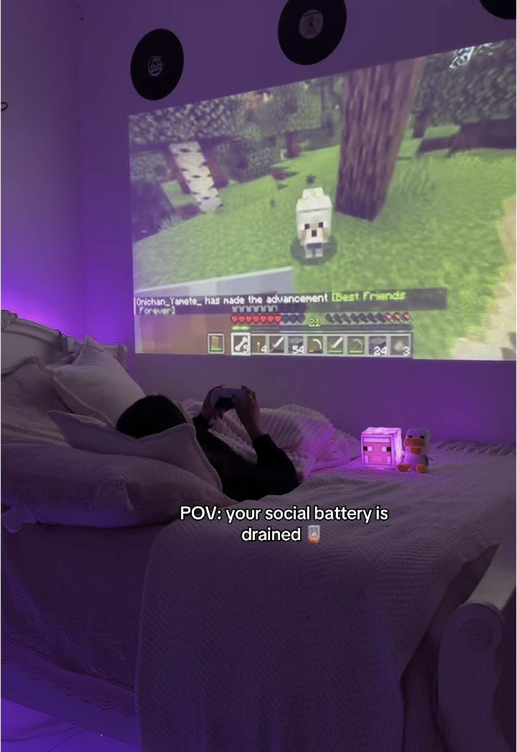 Staying home>>  #homebodylife #Minecraft #projector 