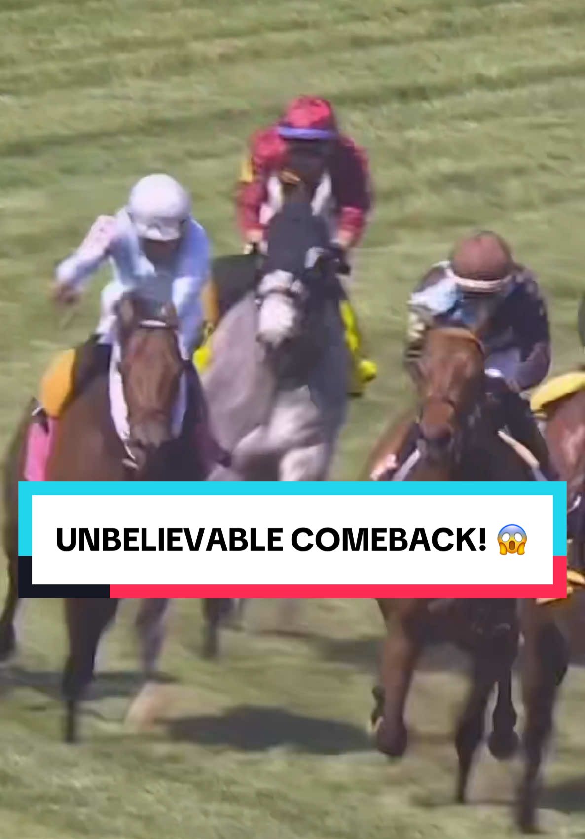 FROM LAST TO FIRST! 😱 Witty came FLYING down the stretch to win the Jim McKay Turf Sprint. #Preakness150 #HorseRacing