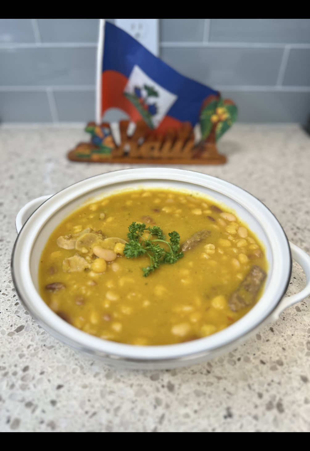 Tchaka tastes like rebellion—slow-cooked and seasoned with pride 🇭🇹#BitesbyBG #HaitianHeritageMonth #Tchaka #FlagDay #May18th 💙❤️✨