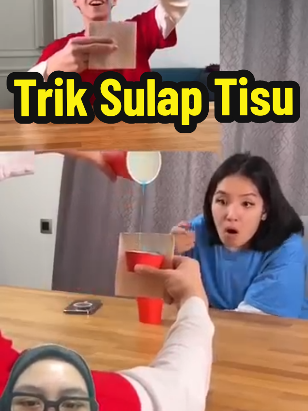 Trik Sulap Tisu #SerunyaLiburan #viralvideo #berbagi #magic #sulap 