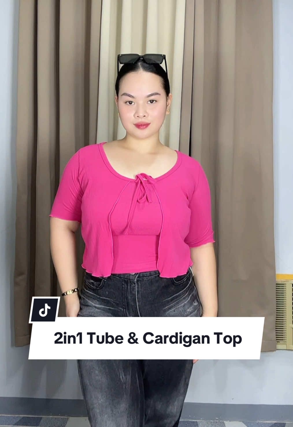 L-2XL Bodyframe, 2 products na Tube top with Cardigan!!!! Tago braso and kilikili ko hereeeeeee 🤩 I love it btw tatlong colors pala binili ko buti nalang nakahanol ako sa white ribbon  -Im midsize | 78kg | 33-34 waist | 42 hips | 40”bust | 5’3 ft #tiktokshopstyleuniversity #tiktokshopstyleitgirl #plussize #plussizeoutfit 