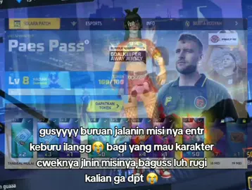 buruan gusyy jlnin misinya entr keburu hilang Luh paes pass ff😭baju cweknya baguss🫰#xybca #freefire 