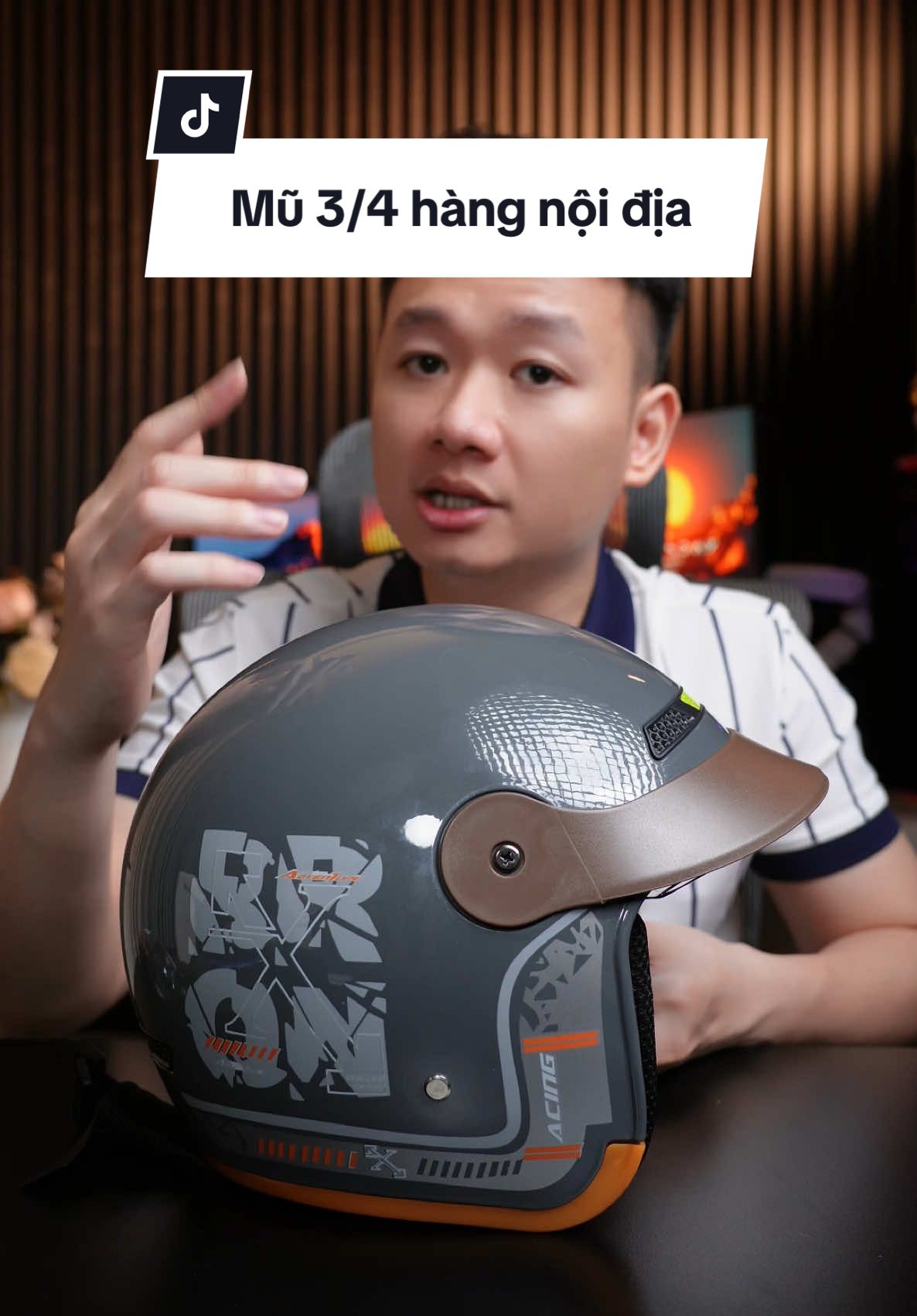 Mũ bảo hiểm 3/4 loại có kính ẩn - hàng chất lượng cực cao !
