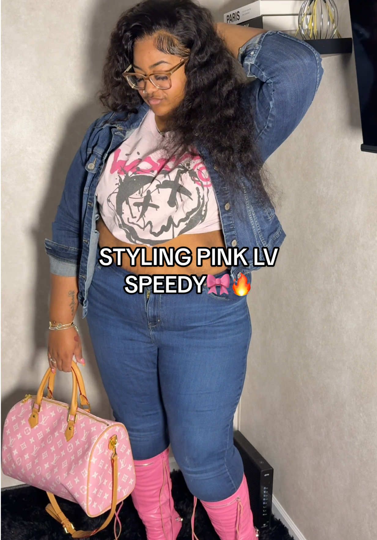 Styling this LV pink speedy #lvpinkspeedy #speedy #louisvuitton #plussizefashion #plussize 