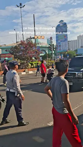 car free day di margonda jalan pagi tiba