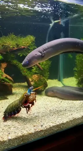 #aquarium #Glass #fancy #pet #fancy fish#Mantis shrimp#electric eel