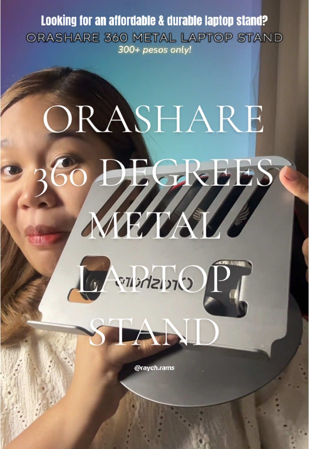 Gusto natin ng matibay at afforable ng laptop stand kaya sobrang saya ko nung nhanap ko tong @Orashareph 360 degrees metal laptop stand! Game changer! #virtualassistantessentials #wfhmusthaves #wfhessentials #laptopstand #affordablelaptopstand #metallaptopstand #orashareph 