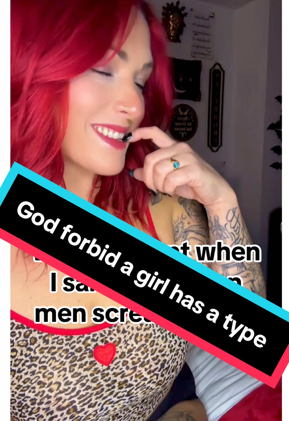 God forbid a girl has a kink 😂 #alttiktok #elderemo #tatted #redhair #metalcore #altgirl #alternative #alternativegirl #rockville #girlswithtattoos #alternativerock #metalhead 
