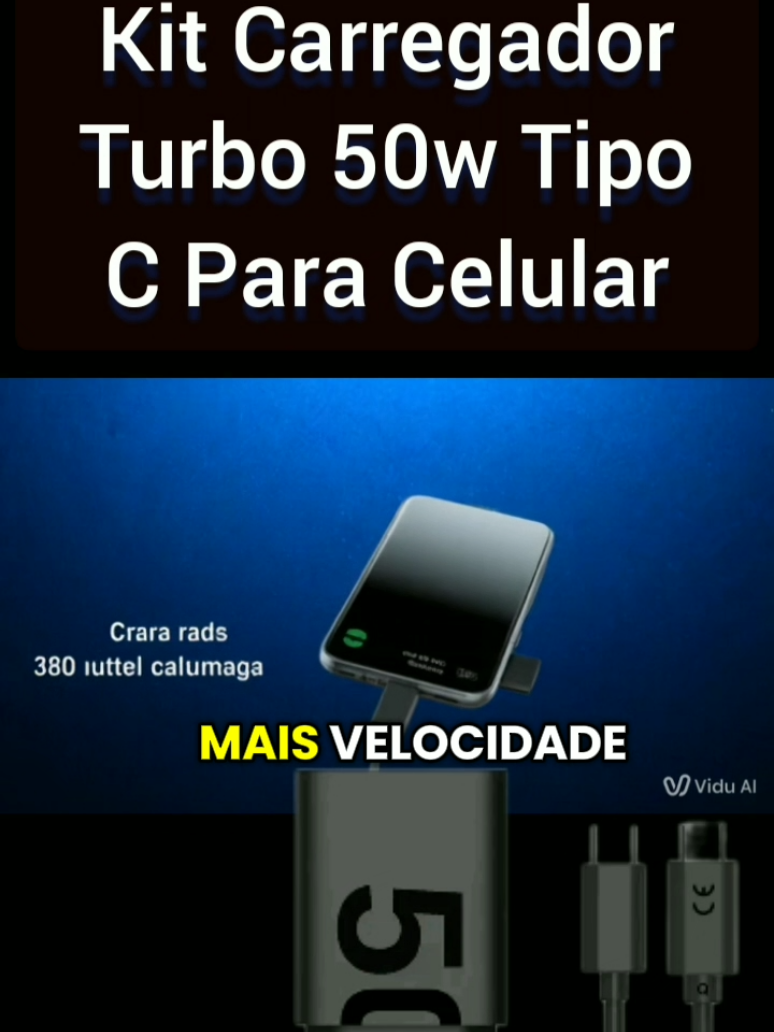 Kit Carregador Turbo 50w Tipo C Para Celular- tiktok shop  #tiktokchopchegou #celular #celulares #motorola #sansung #tecnologia #TikTokShop #@TikTokShop_TH 