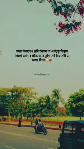 সবাই ঠকালেও তুমি ঠকাবে না এতটুকু বিশ্বাস ছিলো তোমার প্রতি, আর তুমি সেই বিশ্বাসটা ও ভেঙ্গে দিলে!😅💔 #caption #status #foryoupage #creatorsearchinsights #viral 