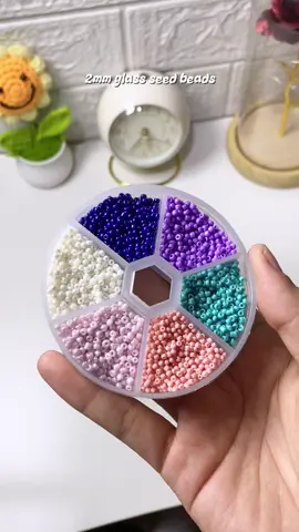 2mm glass seed beads😍💜  #seedbeads #beads #beadtok #beadsluv #beading #beadwork #bead #beadshop 