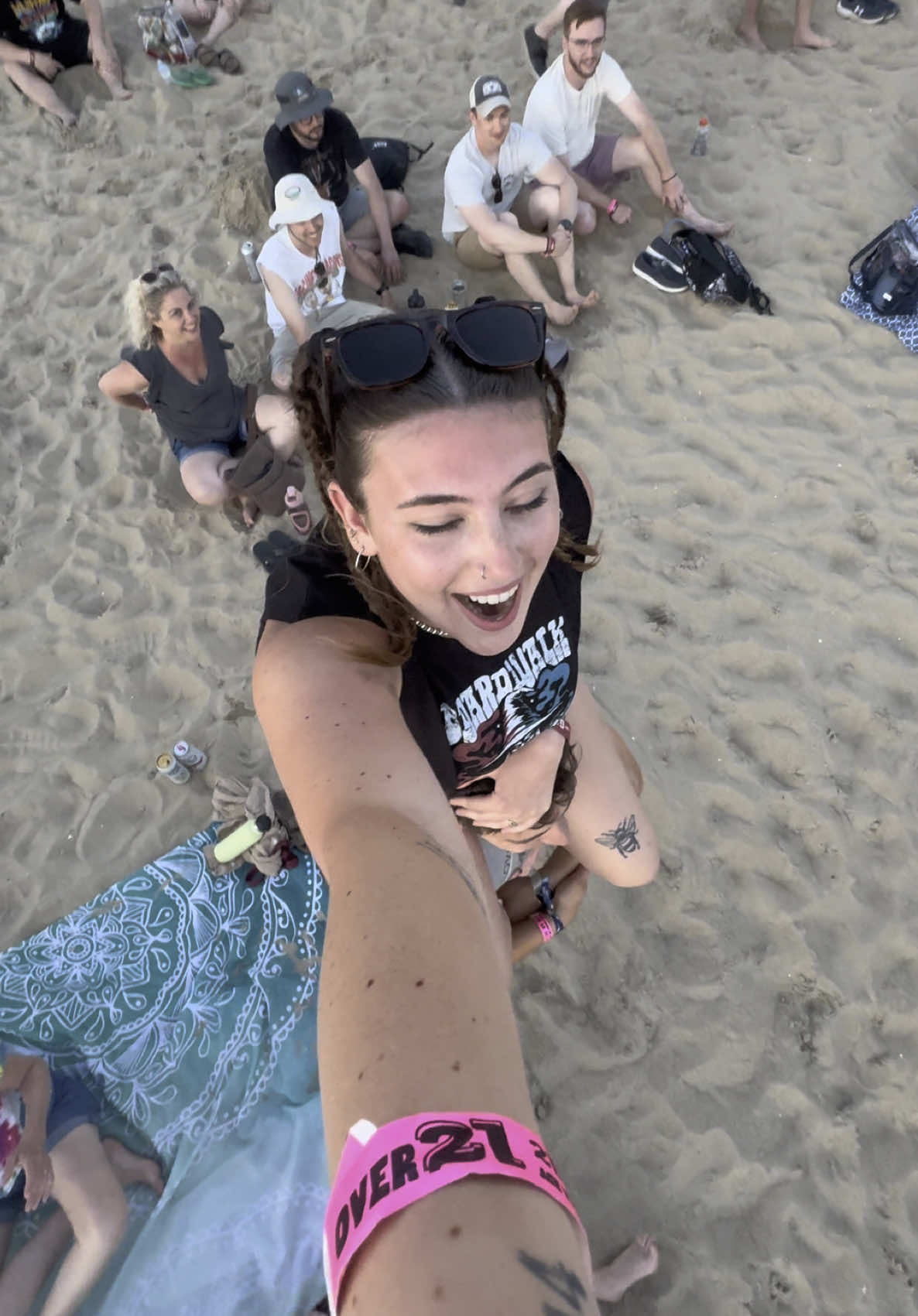in front of my mom and her friends. they took a picture of me from their pov and it’s actually sooo funny😭