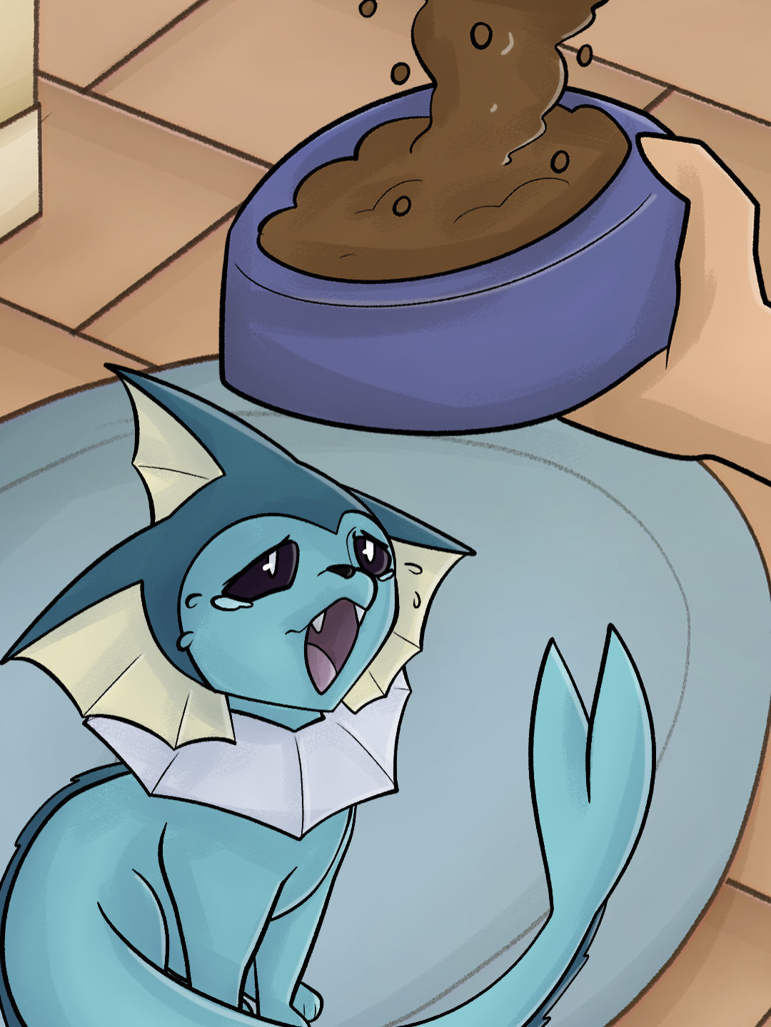 Vaporeon is hungry! Will her evil and neglectful owner ever feed her? Vaporeon voiced by my very professional cats, Maple and Snowball. #animation #animated #2danimation #pokemon #eevee #vaporeon #nintendo #loop #fanart #pokemonfanart #nintendofanart