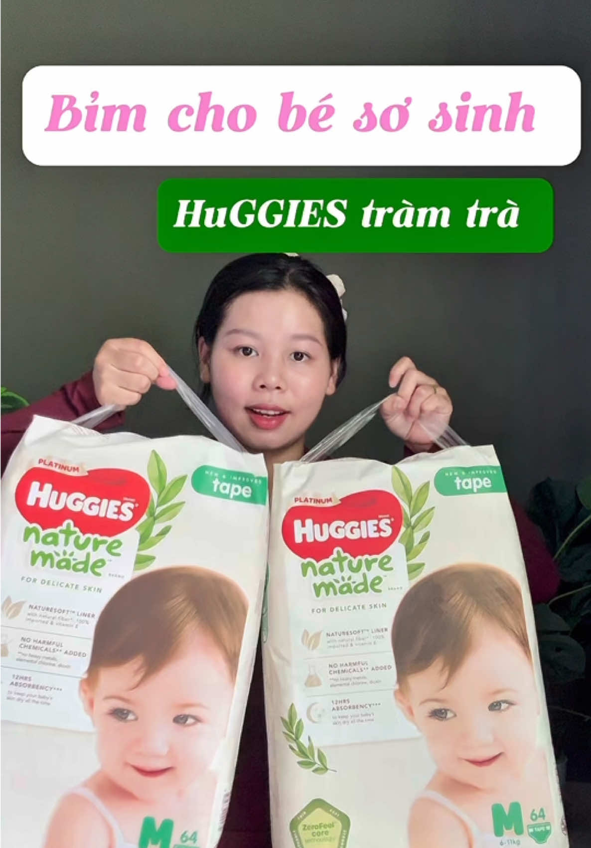 Tả cho bé huggies tràm trà dùng siêu thích luôn mấy bà ơi #bimchobesosinh #bimhuggies #huongmesam#mavebe